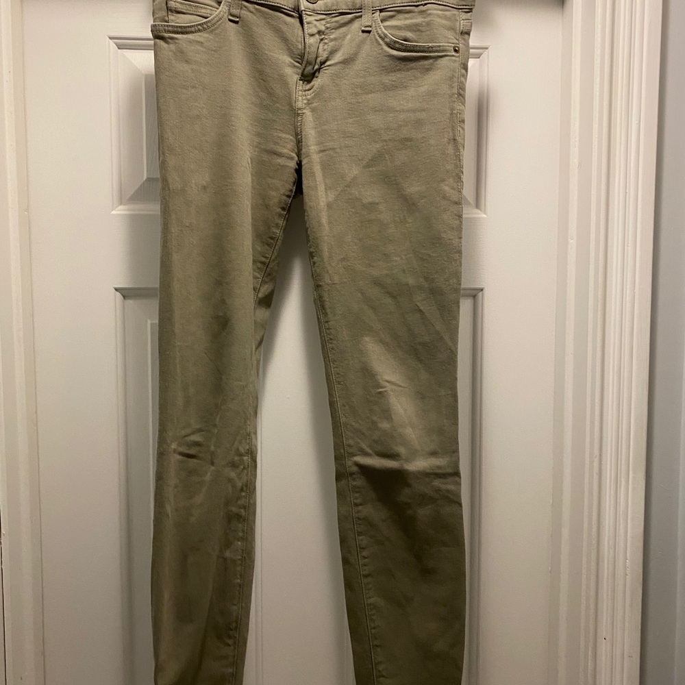 current/elliot | olive skinny jeans w/ zipper | 28